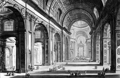 Ansicht des Inneren der St. Petersbasilika, aus der Serie 